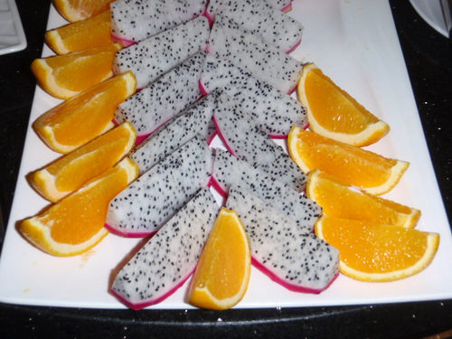 Orange Slices and Dragon Fruit Slices.